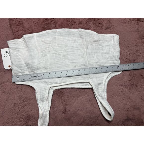 Billabong Open Skies Top Women’s M/10 White Linen Crop Tank NWT - Picture 3 of 8